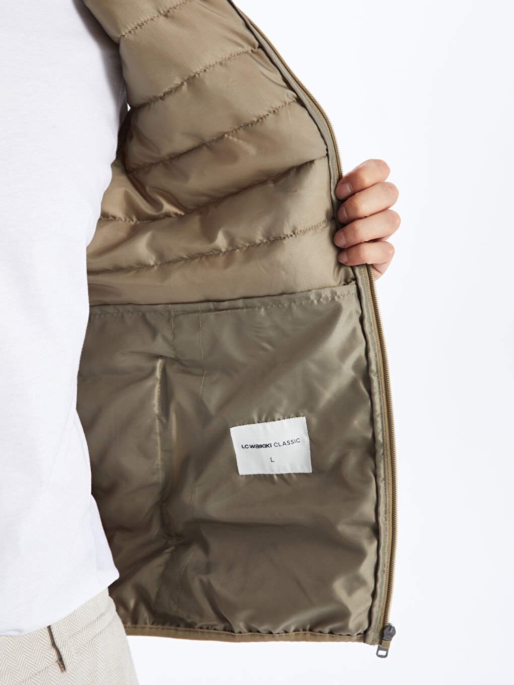 Gilet Doudoune à Col Cheminée pour Hommes Coupe Standard-4