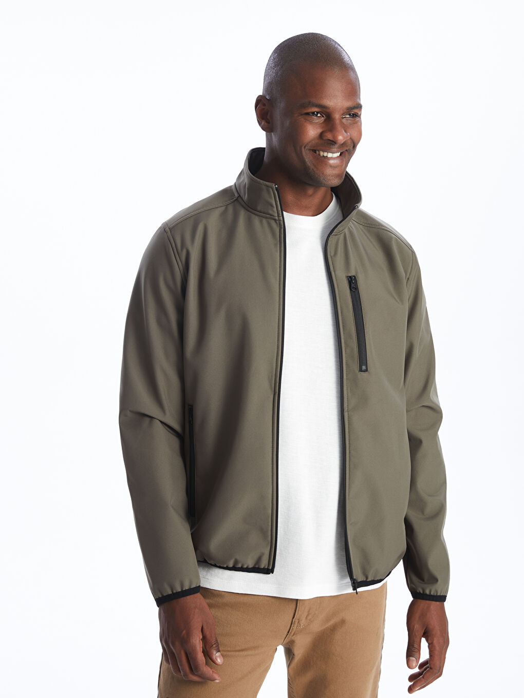 Standard Fit Turtle Neck Men's Coat -S40406Z8-HPA