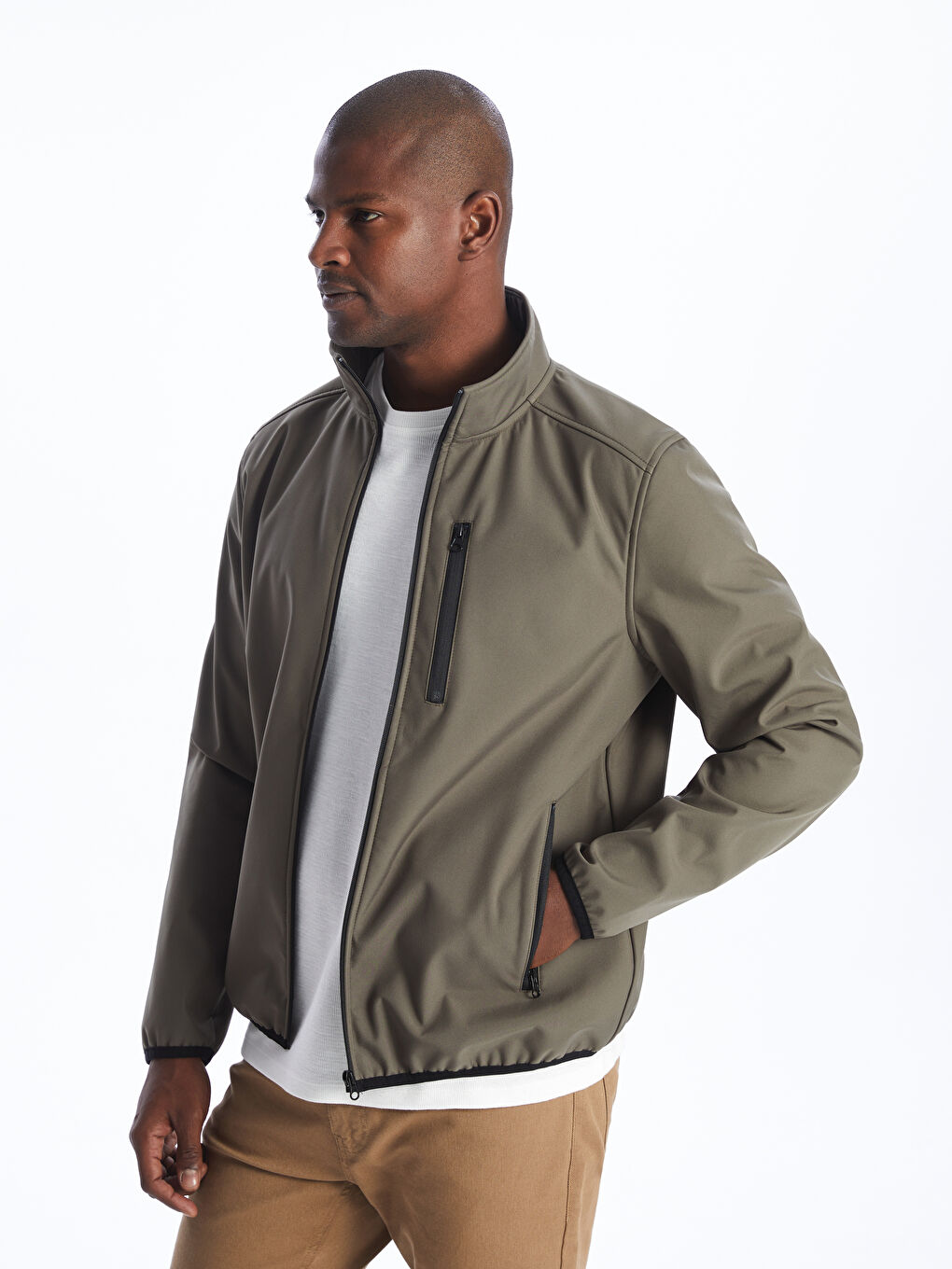 Standard Fit Turtle Neck Men's Coat -S40406Z8-HPA