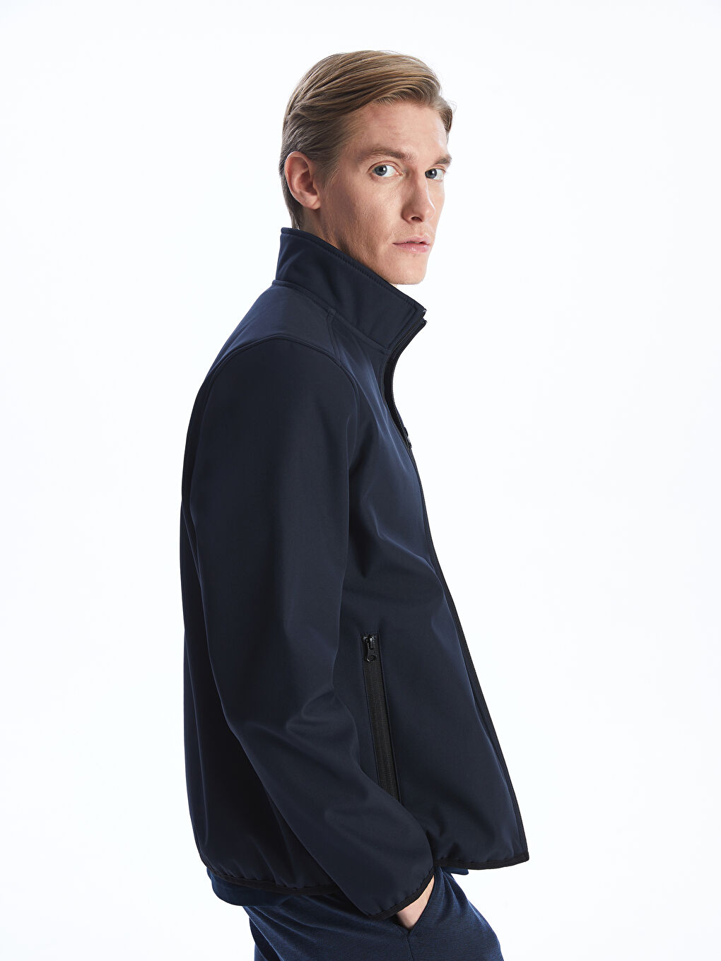 Standard Fit Turtle Neck Men's Coat -S40406Z8-RFD