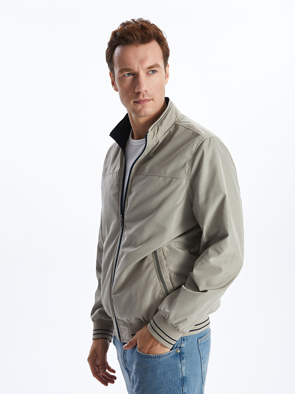 LCWAIKIKI Classic Standard Fit Funnel Neck Men's Coat -S40414Z8-K2N