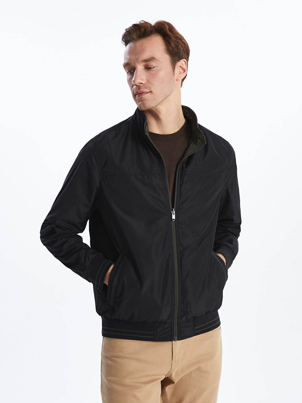 LCWAIKIKI Classic Standard Fit Funnel Neck Men's Coat -S40414Z8-K75
