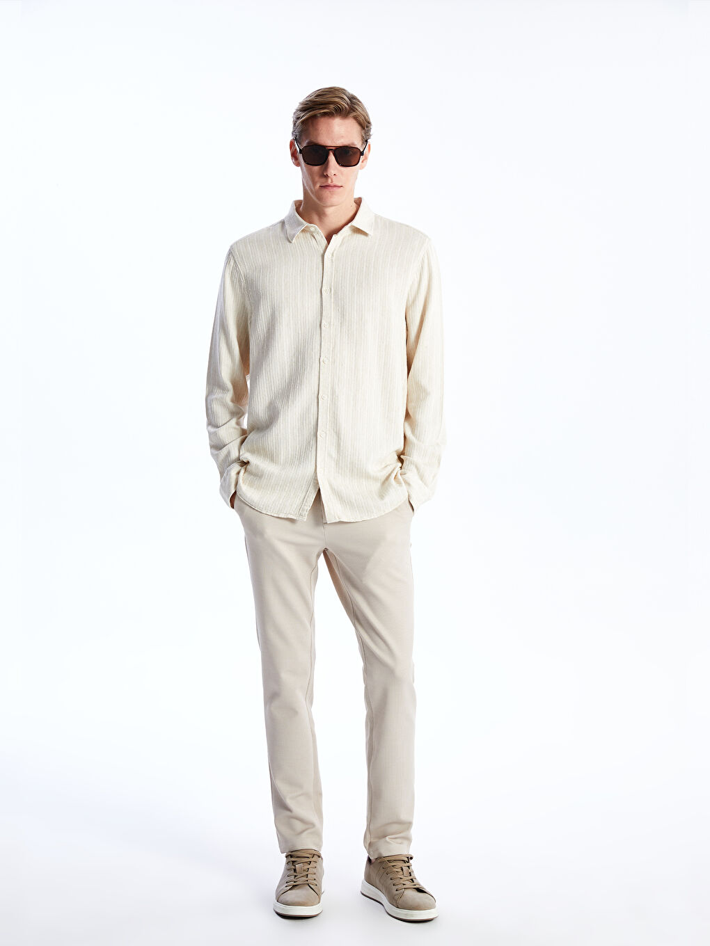 Muške pantalone slim fit -S40453Z8-QQB