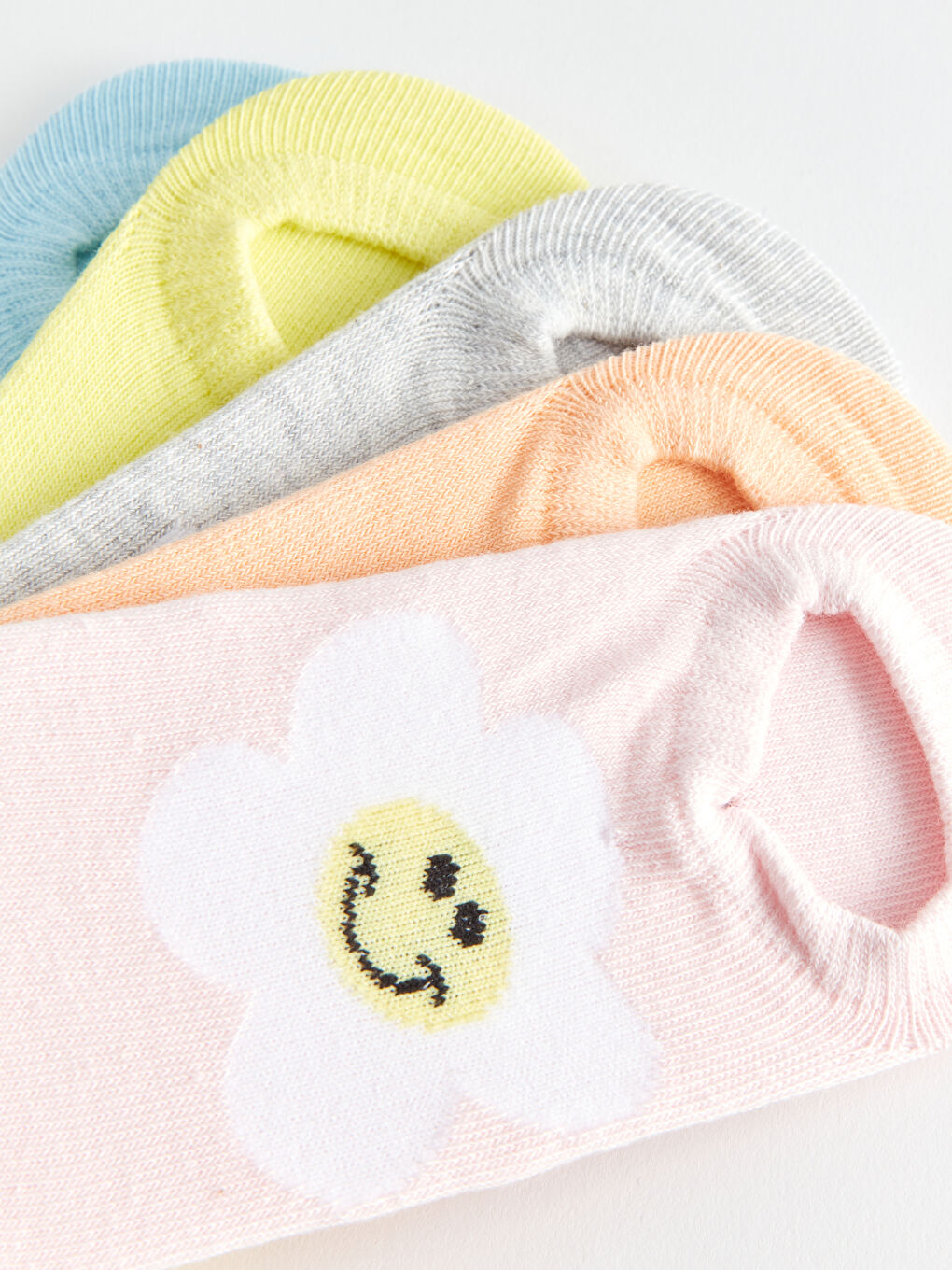 LCW Kids Patterned Girls' Trainer Socks 5 Pack -S40482Z4-FWW