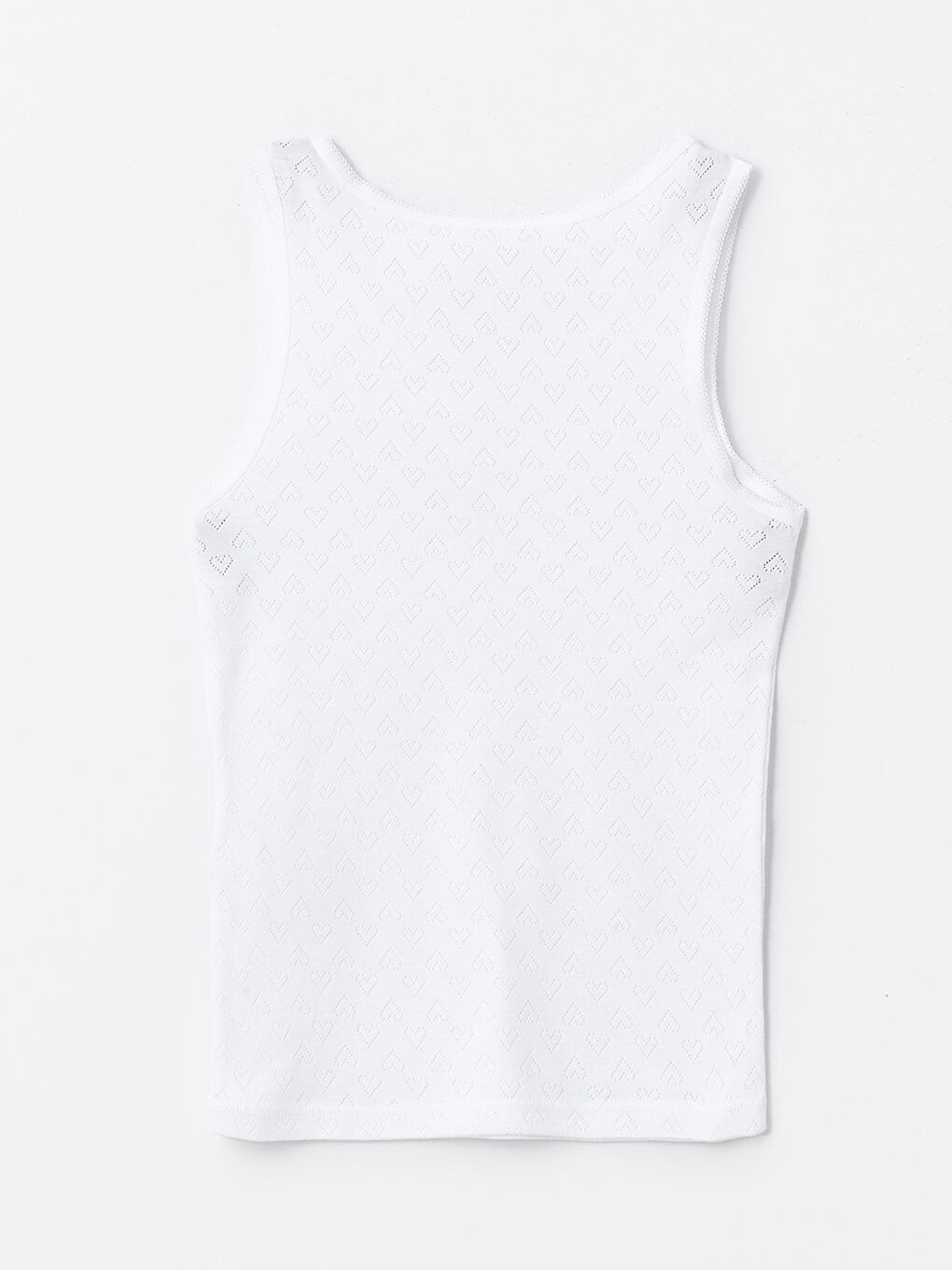 Beyaz Bisiklet Yaka Kız Çocuk Atlet-1