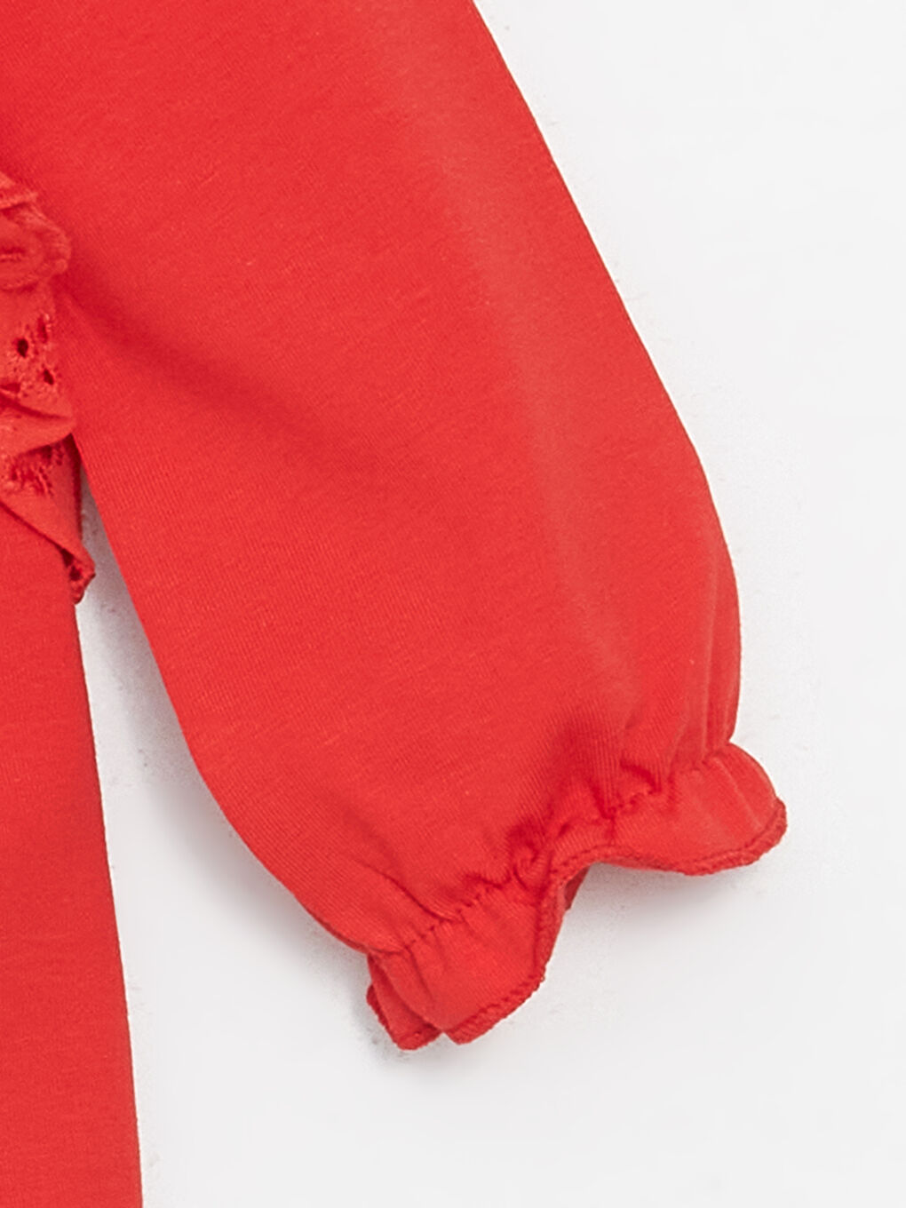 Kırmızı Bisiklet Yaka Uzun Kollu Kız Bebek Bluz-2