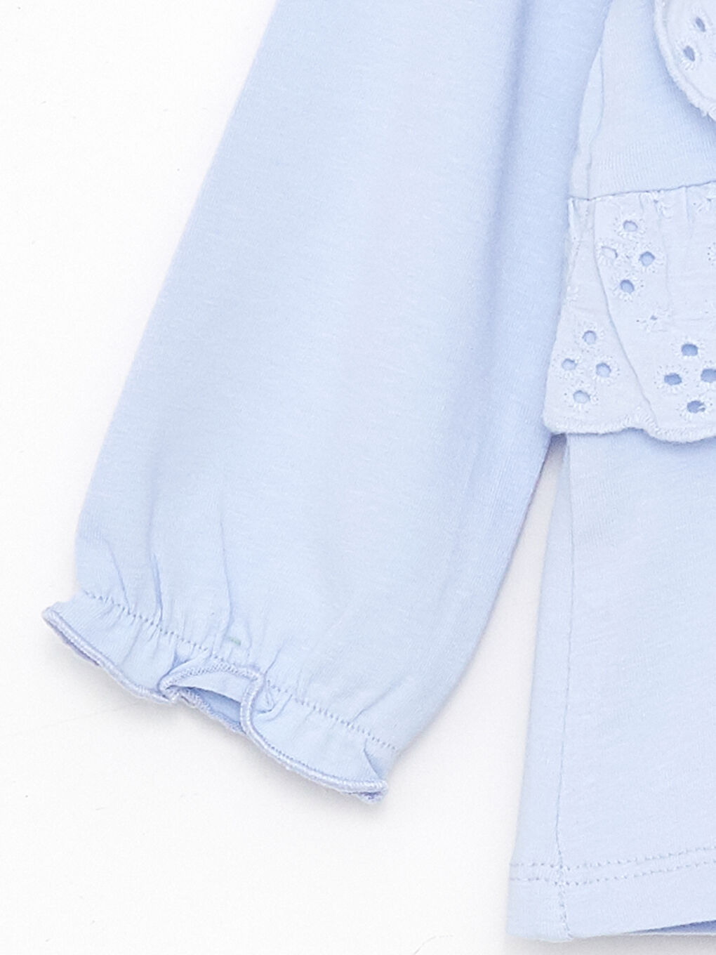 Mavi Bisiklet Yaka Uzun Kollu Kız Bebek Bluz-2