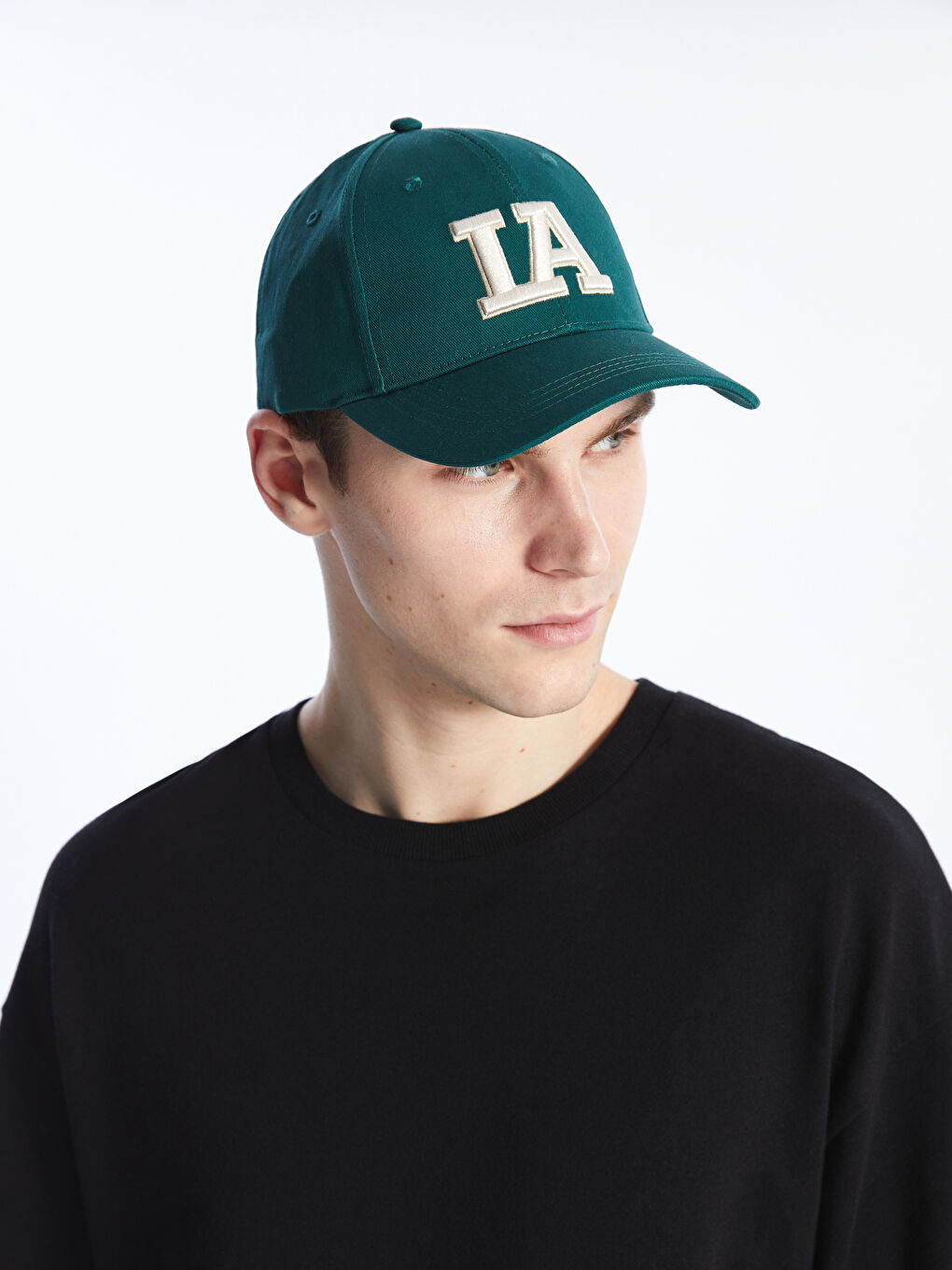 Yeşil Yazı Nakışlı Erkek Kep Şapka-1