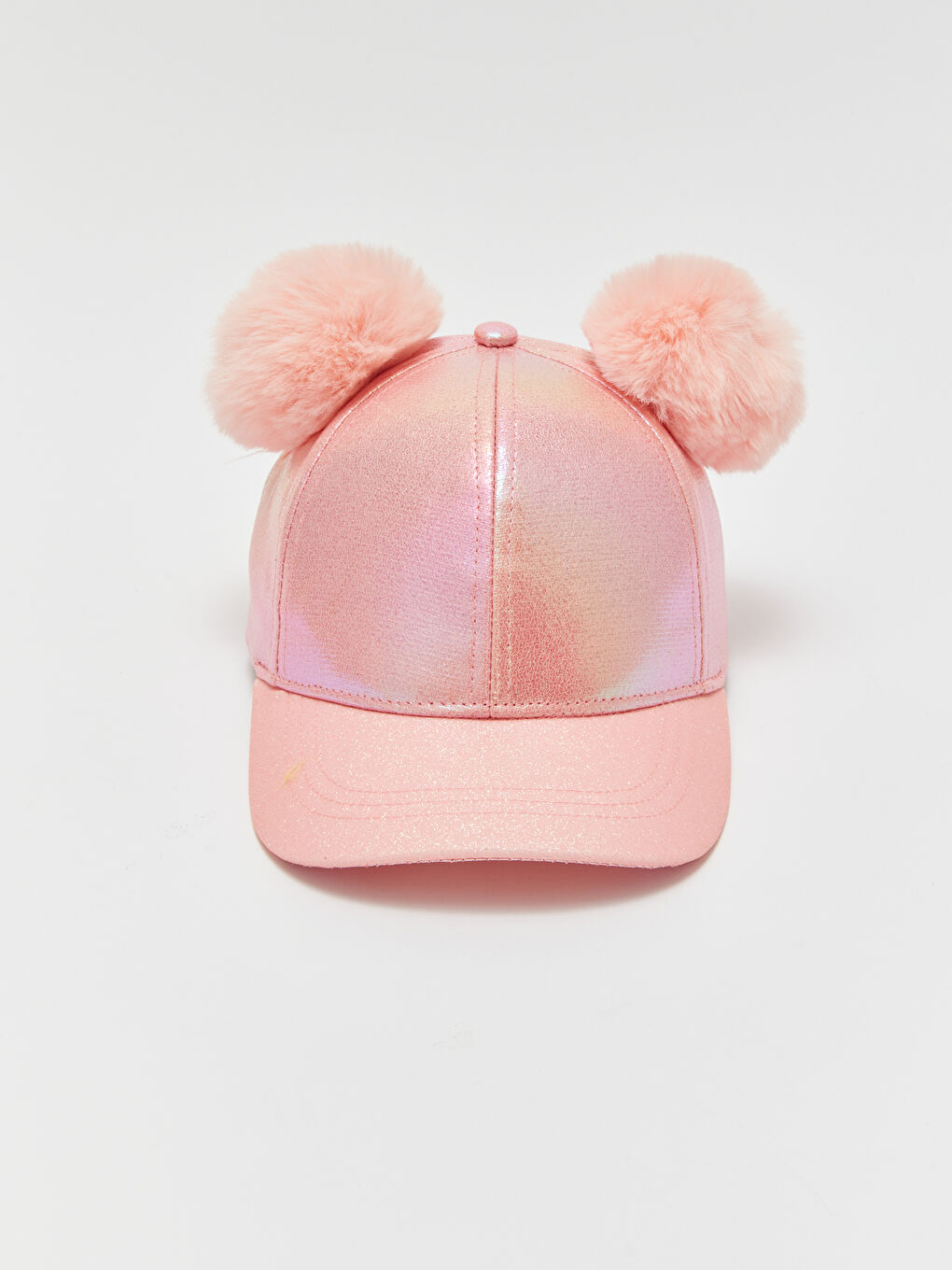 Pembe Ponpon Detaylı Kız Çocuk Kep Şapka