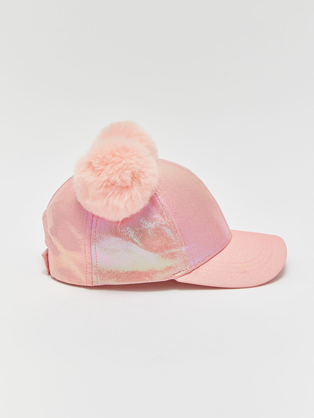 Pembe Ponpon Detaylı Kız Çocuk Kep Şapka-2