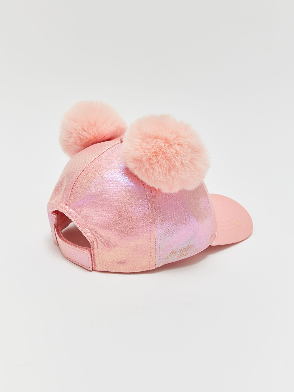Pembe Ponpon Detaylı Kız Çocuk Kep Şapka-3