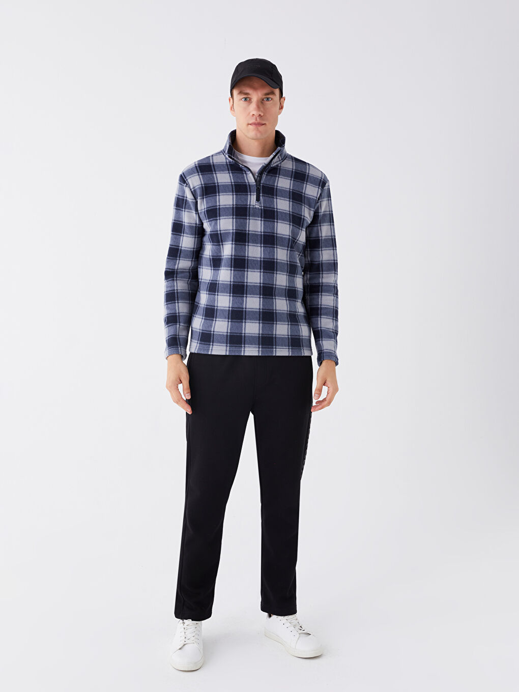 Siyah Yazı Baskılı Erkek Kep Şapka-2