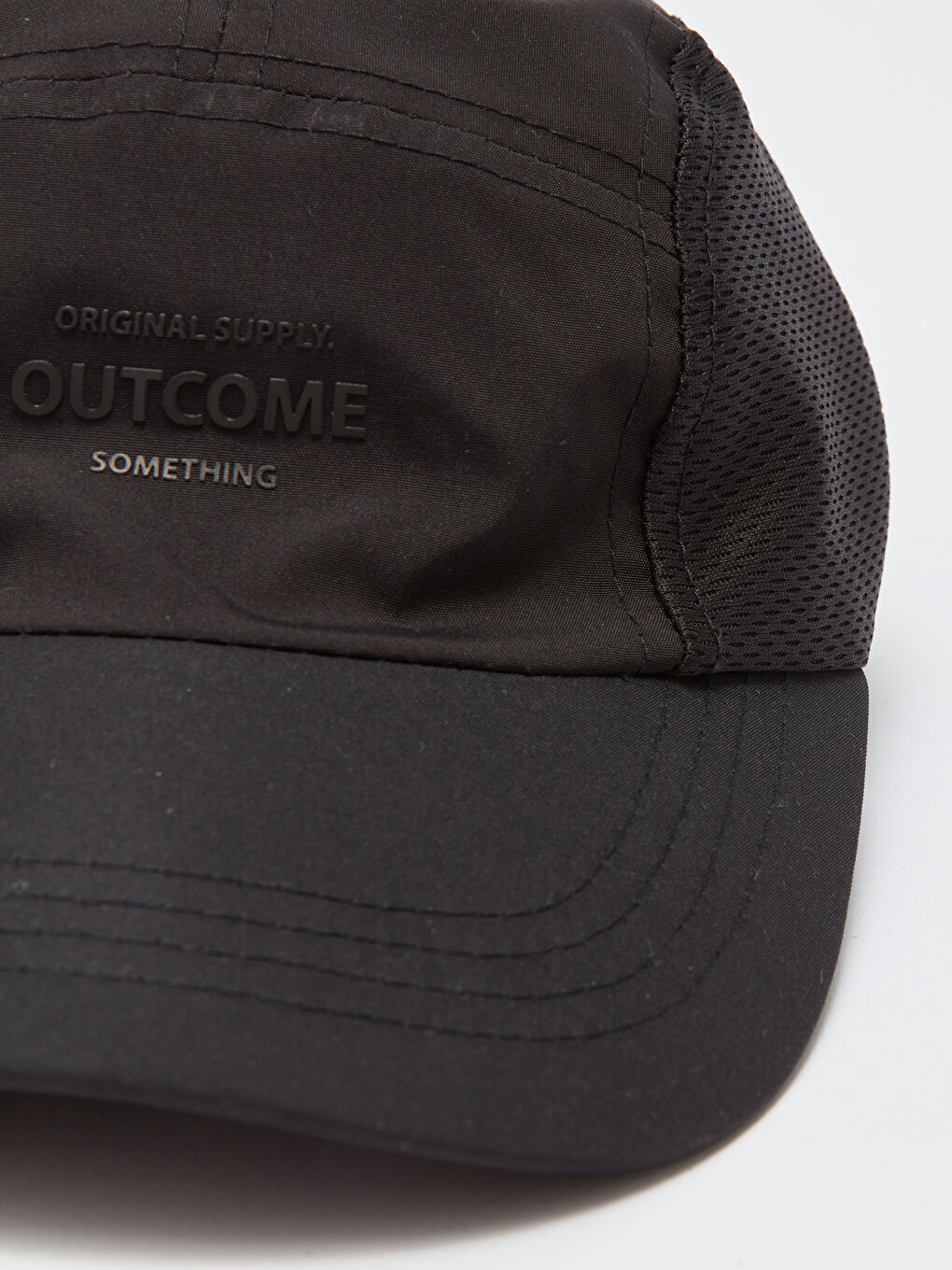 Siyah Yazı Baskılı Erkek Kep Şapka-5