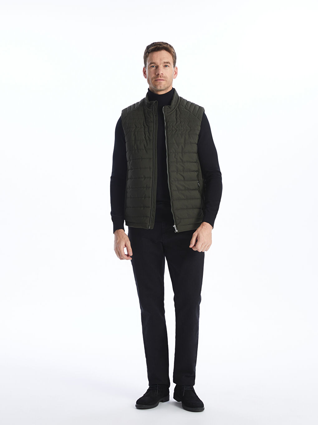 Standard Fit Turtle Neck Men's Vest -S40545Z8-J2L