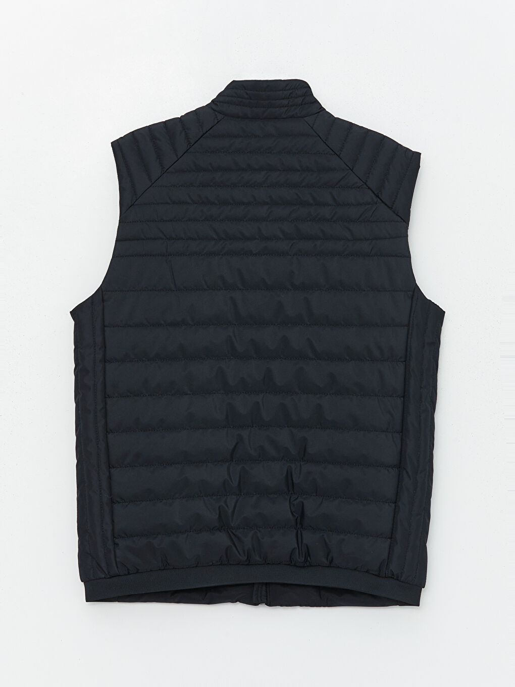 Siyah Standart Kalıp Dik Yaka Erkek Yelek-7