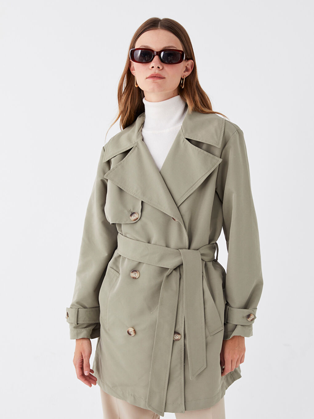 Trench-coat Oversize à Col de Veste pour Femmes-1