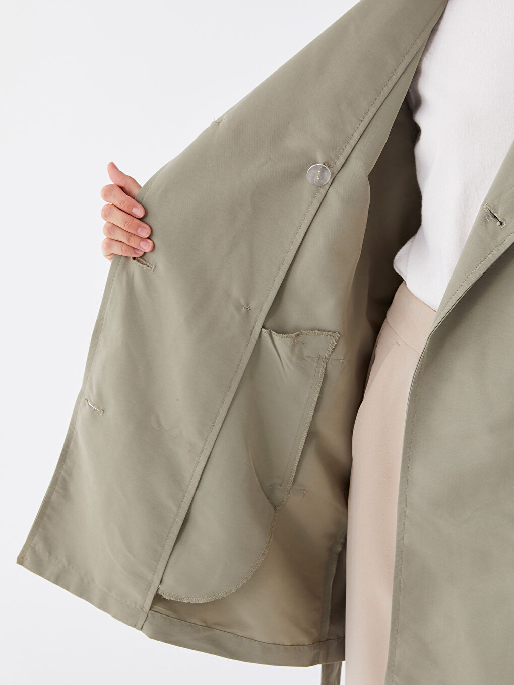 Trench-coat Oversize à Col de Veste pour Femmes-3