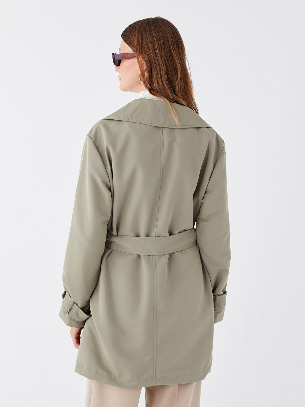 Trench-coat Oversize à Col de Veste pour Femmes-5