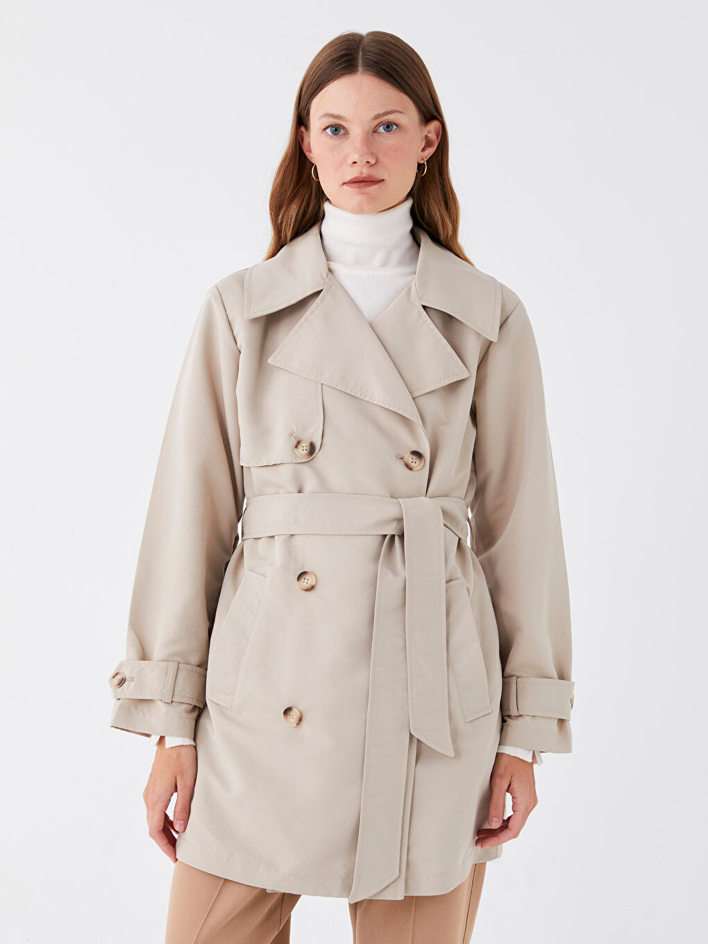 Jacket Collar Oversize Women's Trench Coat
