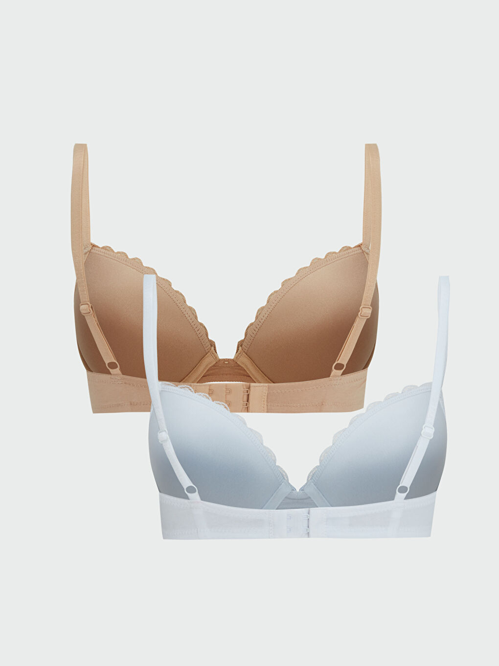 Сымы бар төсемі жоқ өрнексіз футболка бюстгальтер 2 данадан тұратын-1