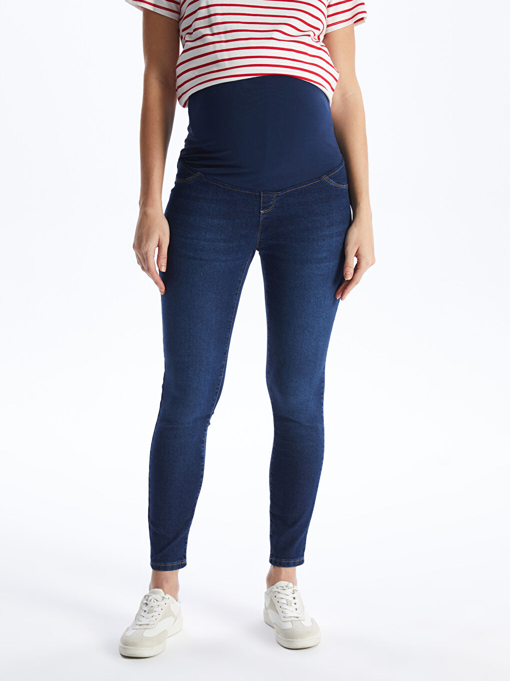 LCWAIKIKI Maternity Orta İndigo Rodeo Karın Panelli Jüpiter Süper Skinny Fit Hamile Jean Pantolon - 3