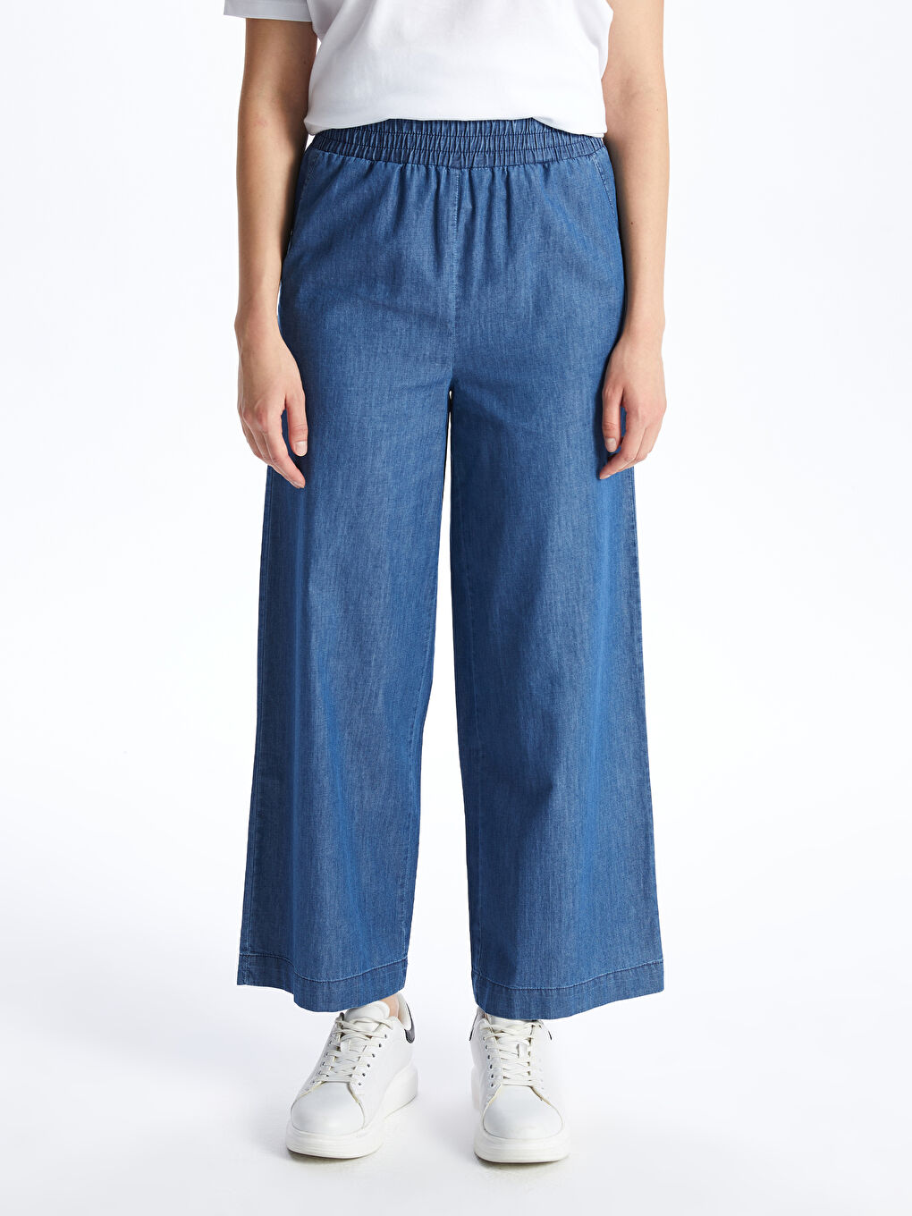 Wideleg Women's Jeans With Elastic Waist -S40564Z8-507