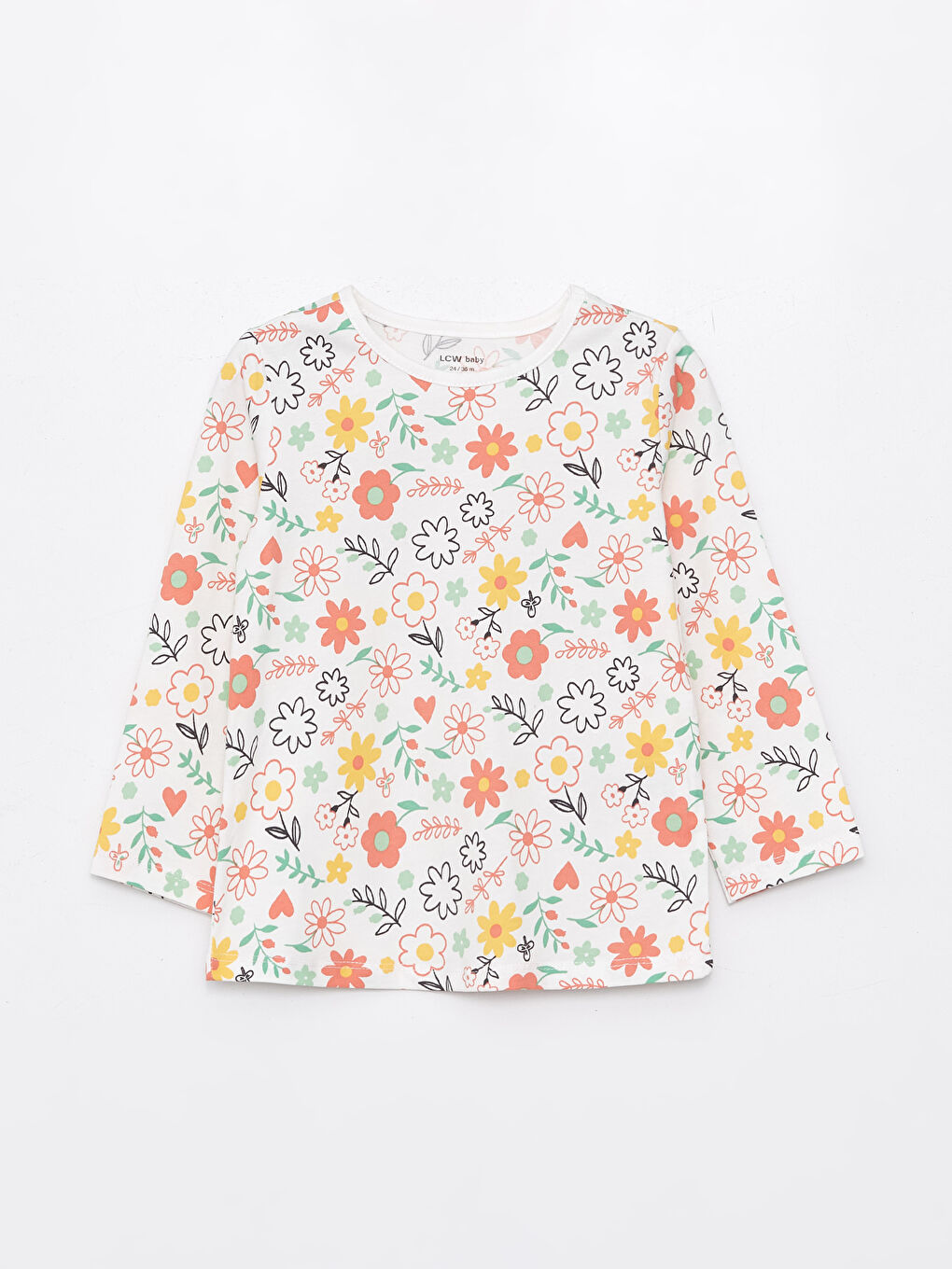 Mercan Bisiklet Yaka Kız Bebek Pijama Takımı 2'li-1