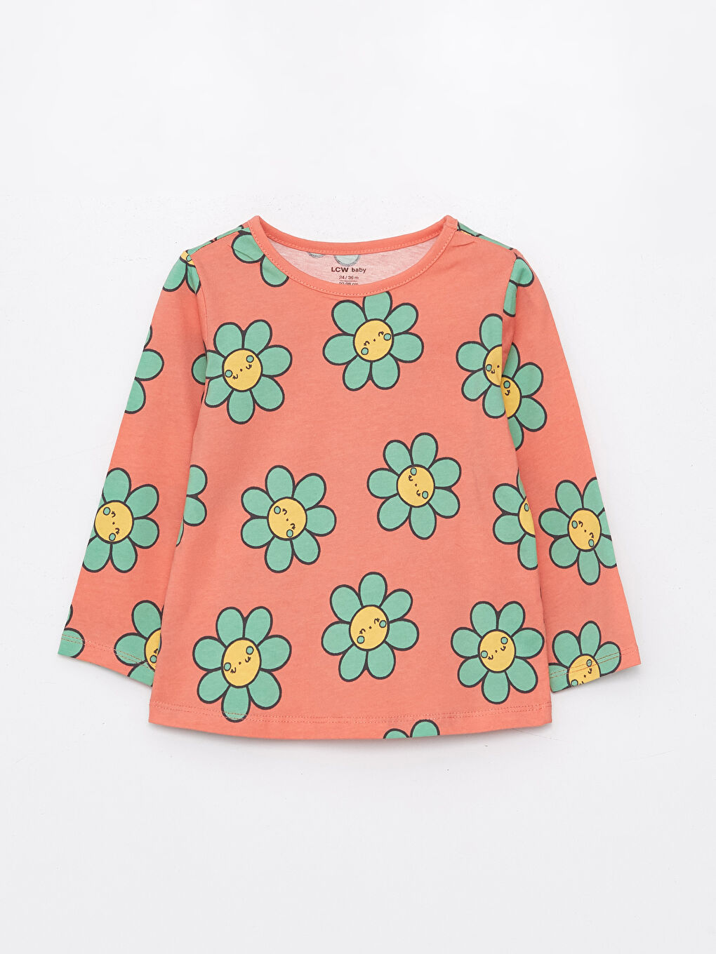 Mercan Bisiklet Yaka Kız Bebek Pijama Takımı 2'li-2