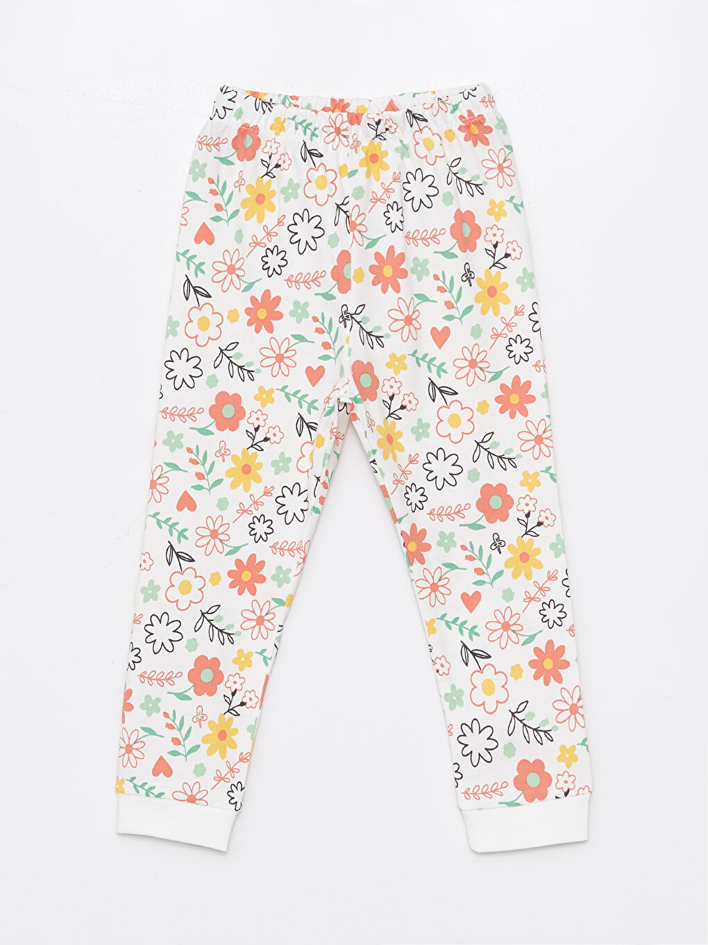 Mercan Bisiklet Yaka Kız Bebek Pijama Takımı 2'li-3