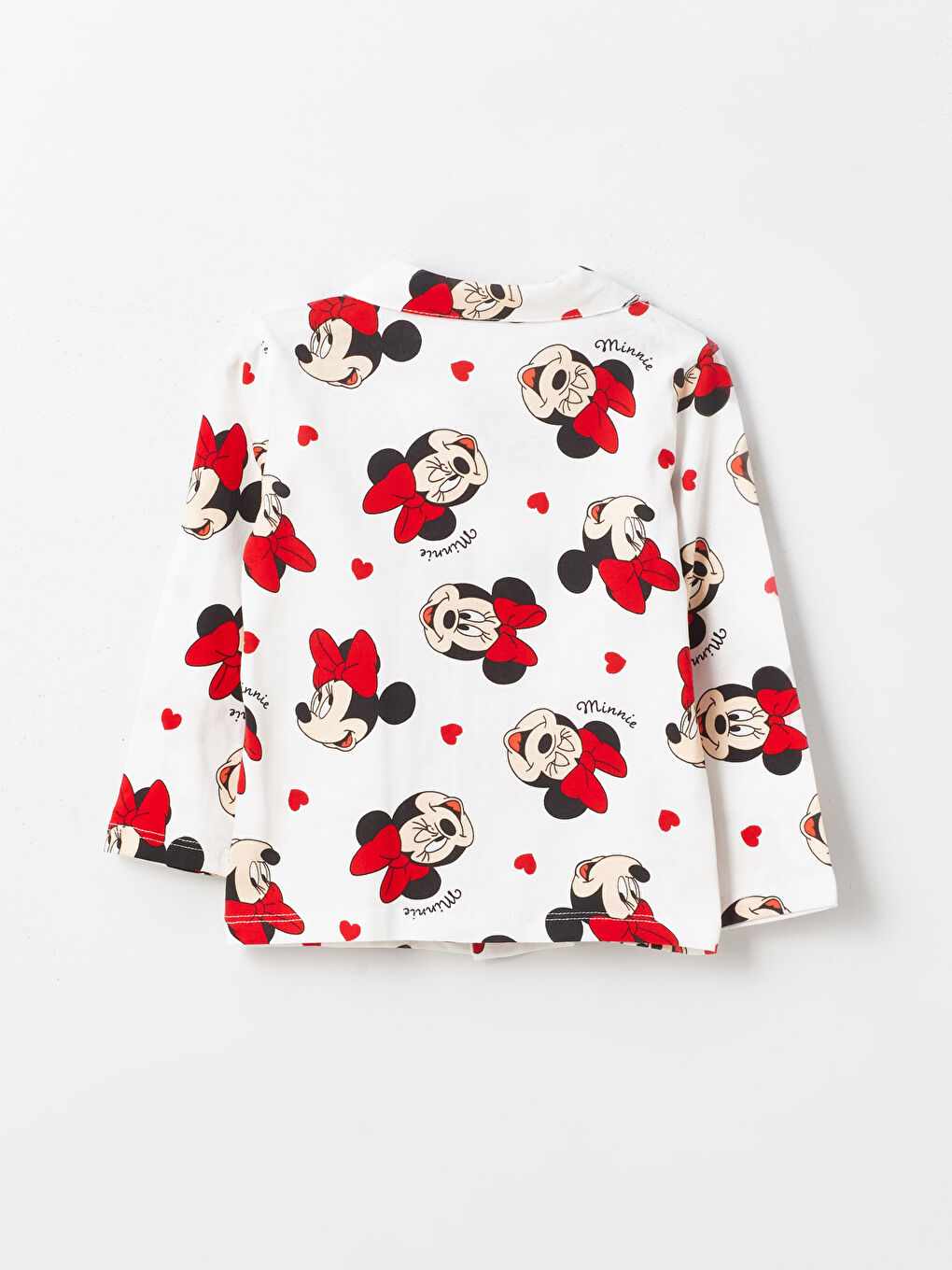Polo Neck Long Sleeve Minnie Mouse Printed Baby Girls' Pyjama Set -S40623Z1-LRA