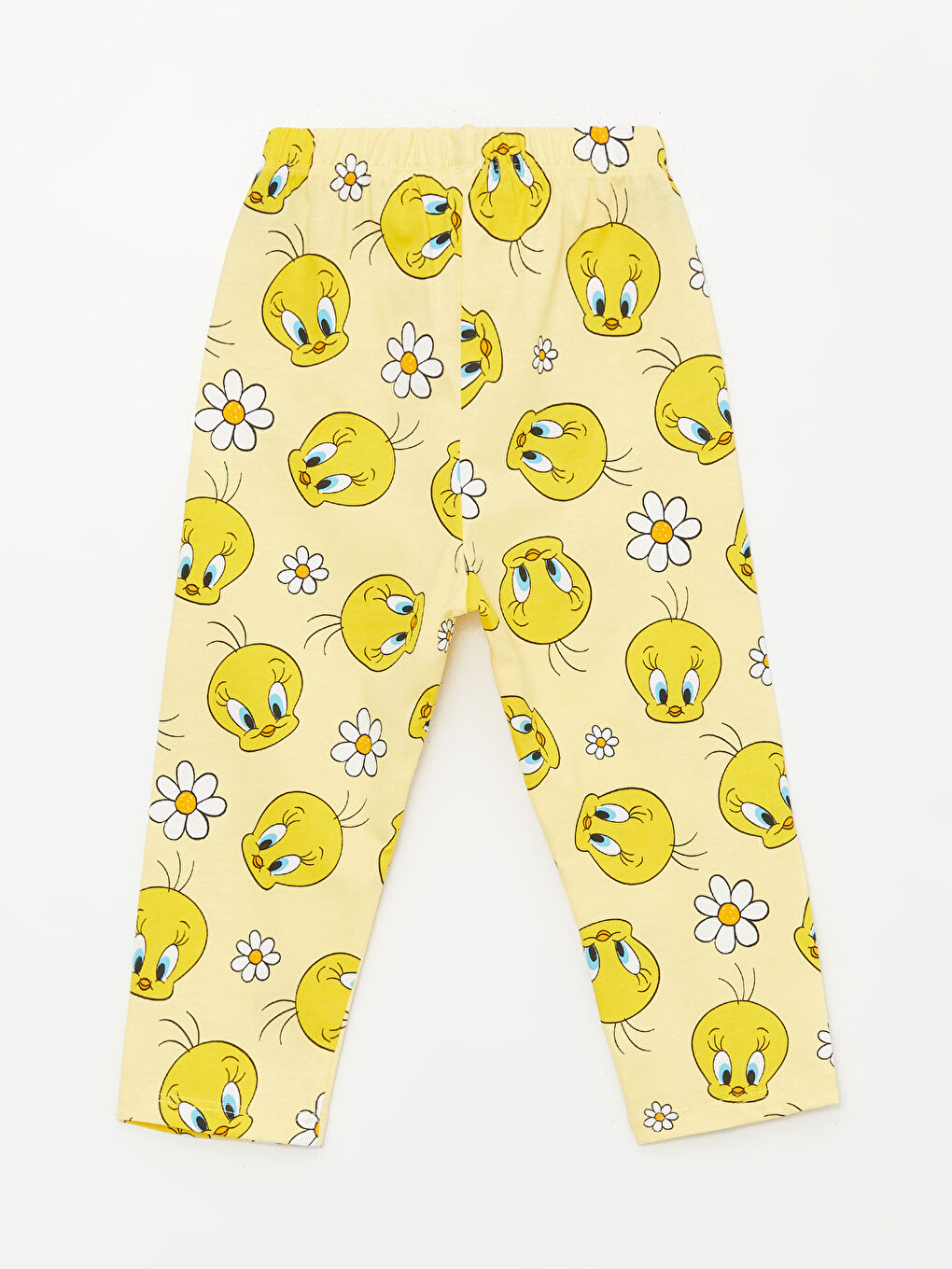 Sarı Polo Yaka Tweety Baskılı Kız Bebek Pijama Takımı-4