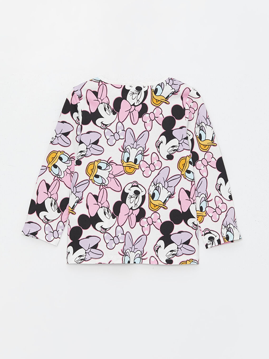 LCW baby Ekru Baskılı Bisiklet  Yaka Uzun Kollu Minnie Mouse Baskılı Kız Bebek Pijama Takımı - 2