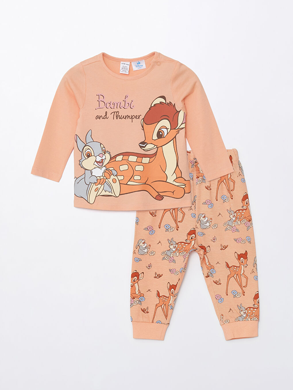 LCW baby Rundhalsausschnitt Langarm Bambi Bedruckt Pyjama-Set für Baby Mädchen -S40663Z1-G4T