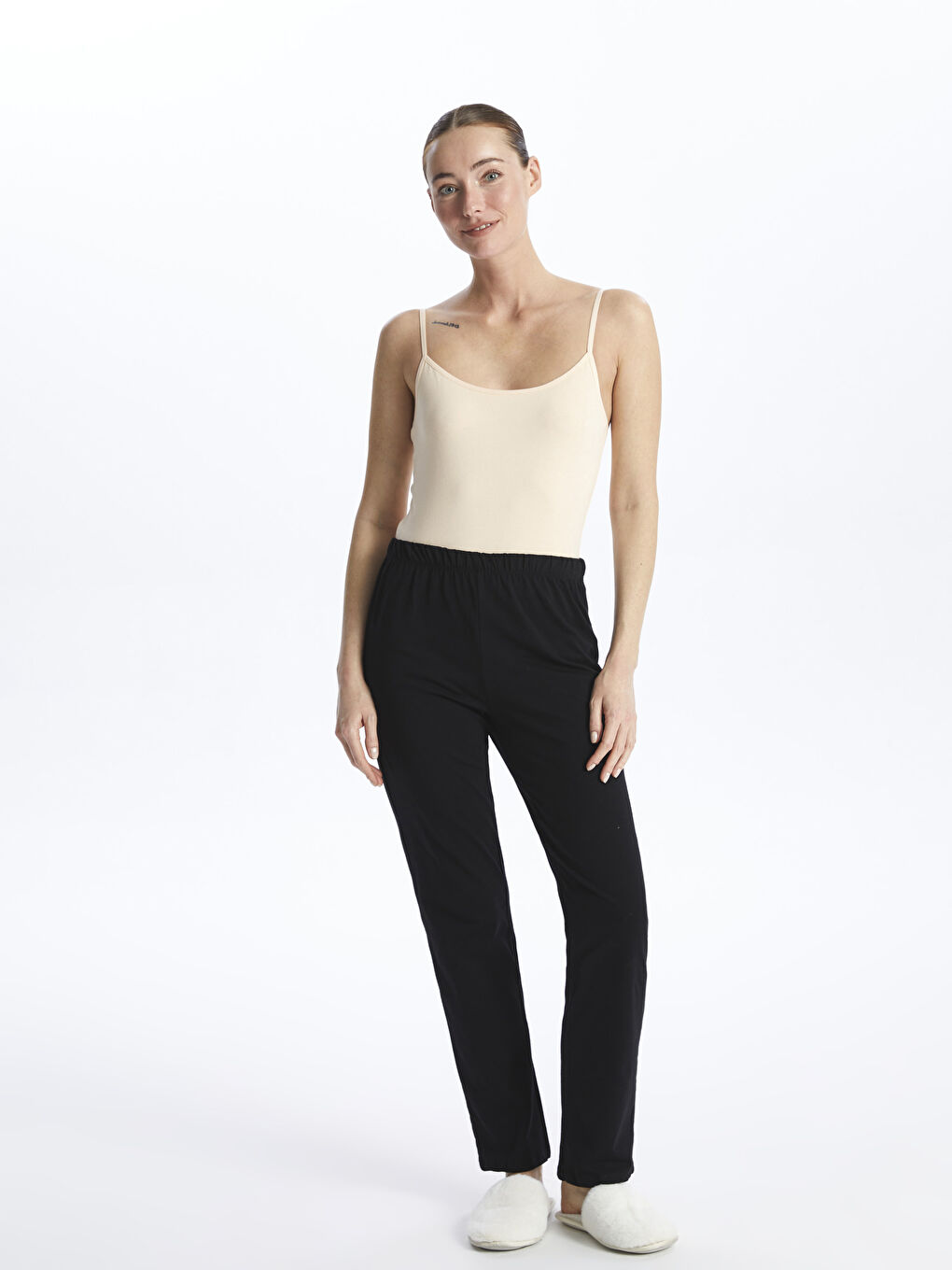 LCW DREAM U Neck Plain Strappy Women's Tank Top -S40711Z8-D0P