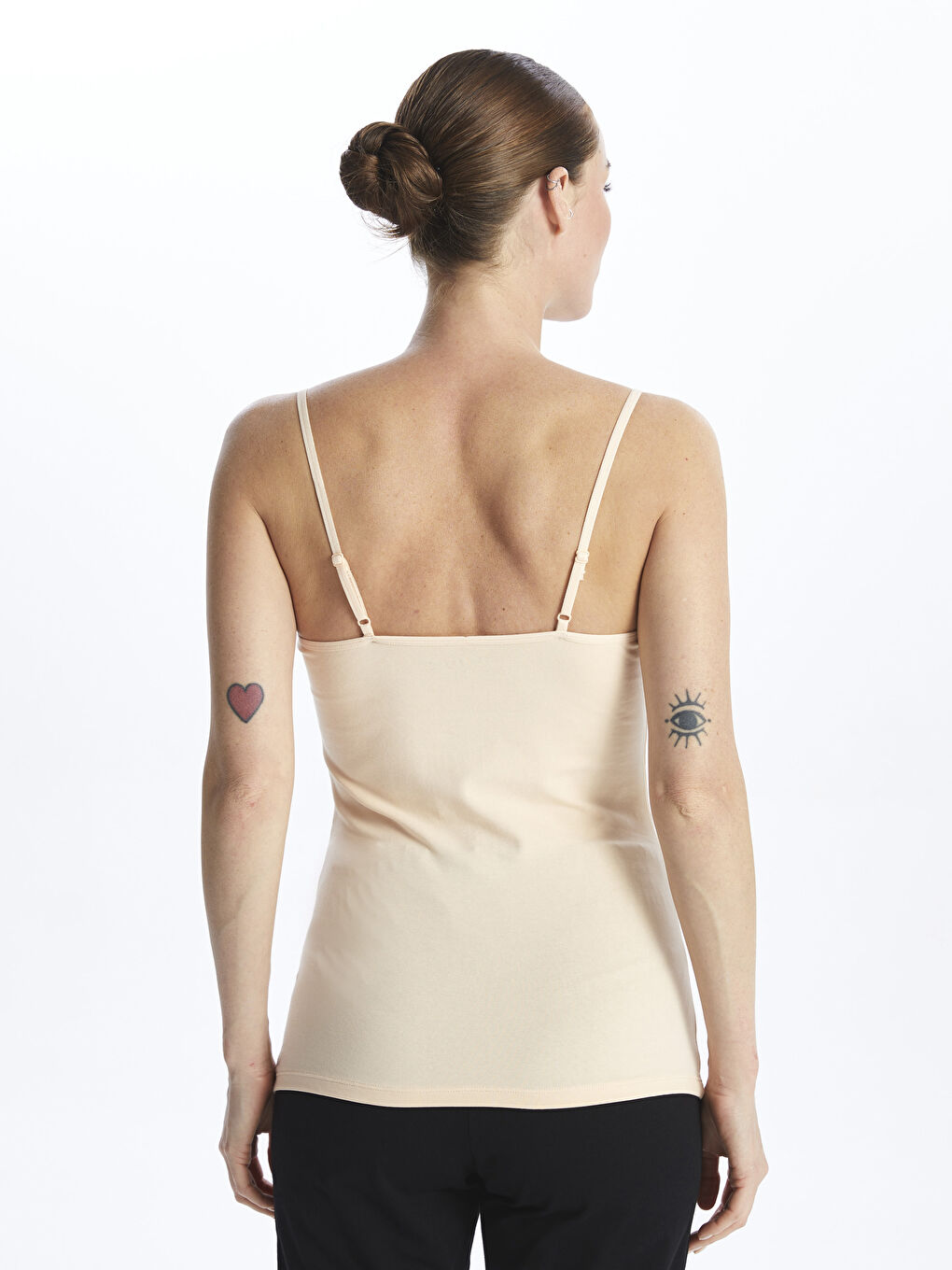 LCW DREAM U Neck Plain Strappy Women's Tank Top -S40711Z8-D0P
