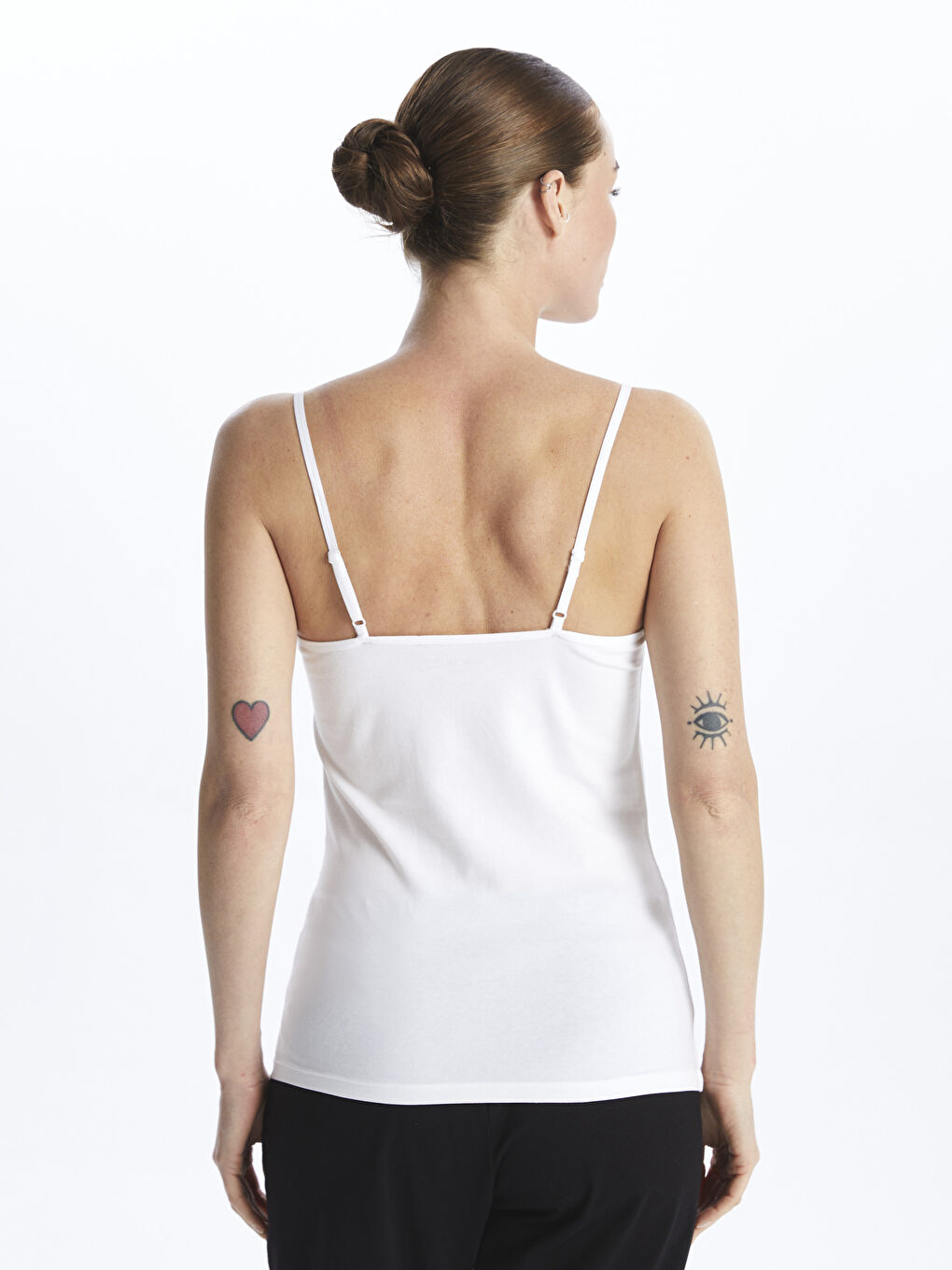 U Neck Regular Strappy Women's Singlet -S40711Z8-FFB