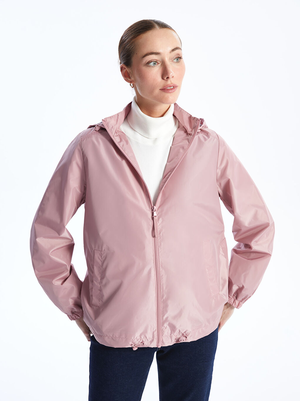 Women's Hooded Plain Raincoat