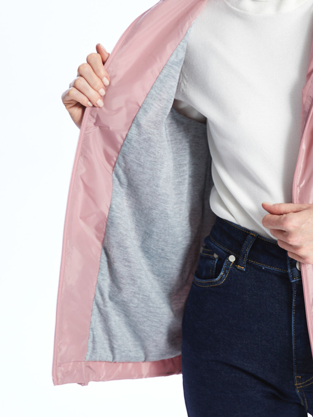 Women's Hooded Plain Raincoat-4