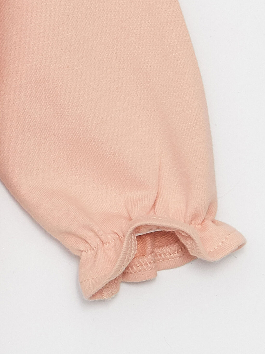 Pembe Bisiklet Yaka Uzun Kollu Nakışlı Kız Bebek Tişört-1