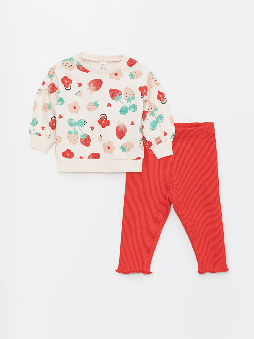 Crew Neck Long Sleeve Baby Girl Sweatshirt and Tights 2-Pack Set -S40766Z1-LT4