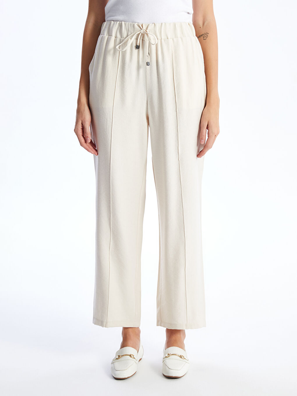 Elastic Waist Regular Bell-Bottoms Women's Trousers -S40770Z8-RQB