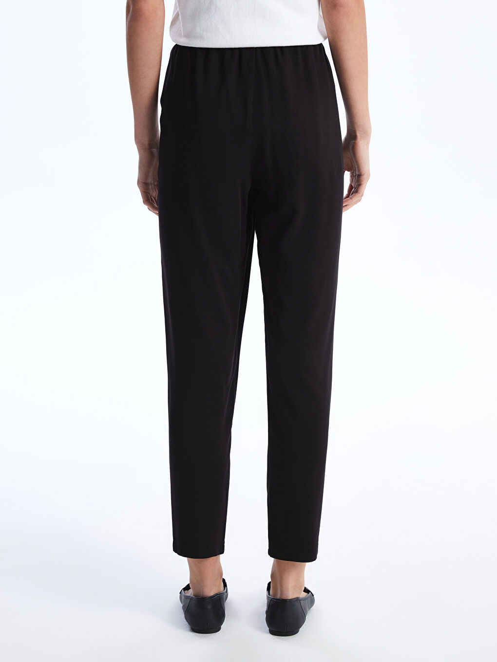 Elasticated Waist Relaxed Fit Women's Trousers -S40771Z8-CVL