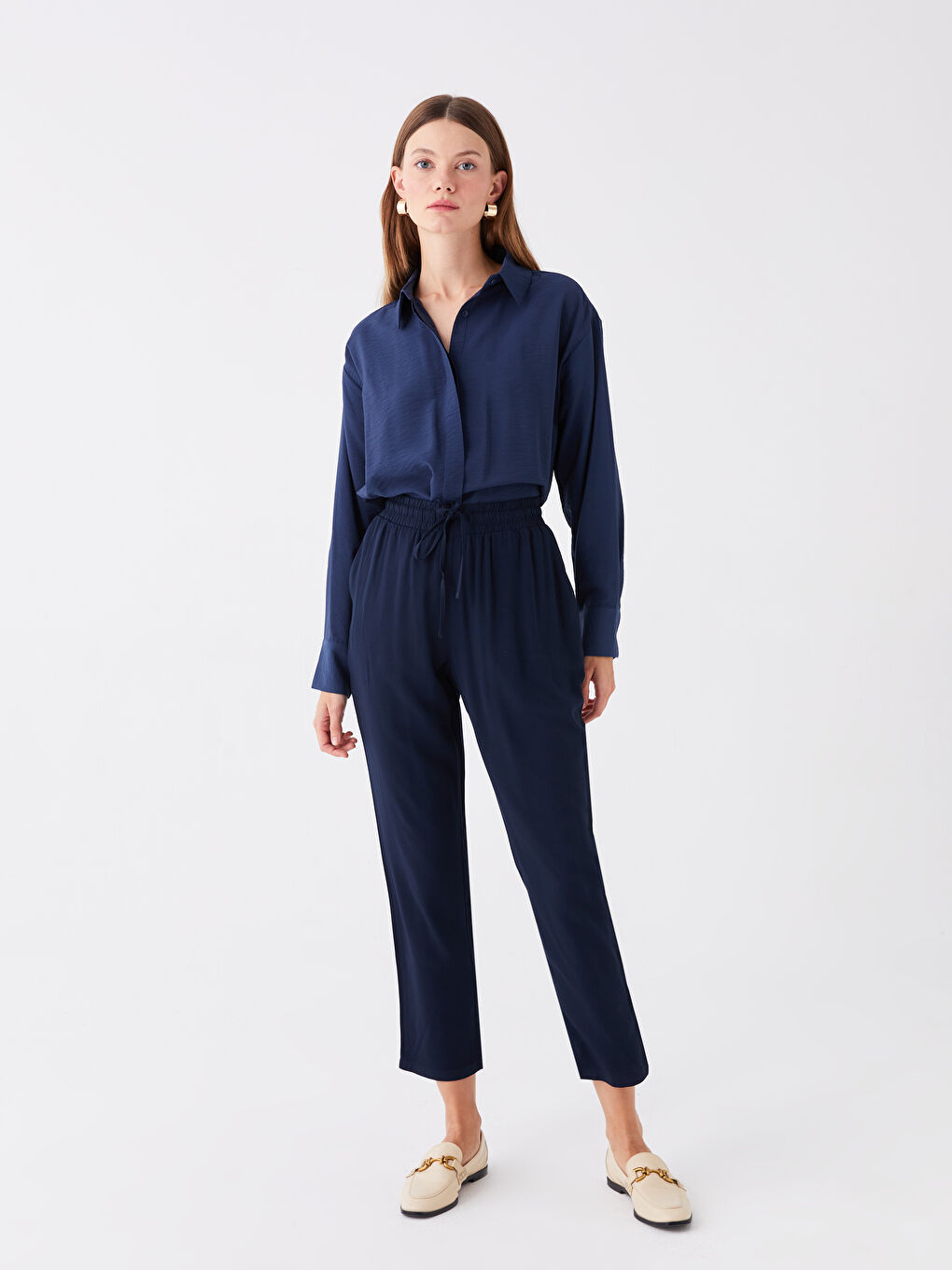 Elastic Waist Comfortable Fit Women's Trousers -S40771Z8-E1J