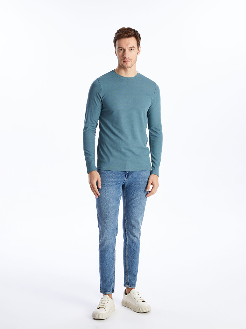 Crew Neck Long Sleeve Men's T-Shirt -S40785Z8-VG7