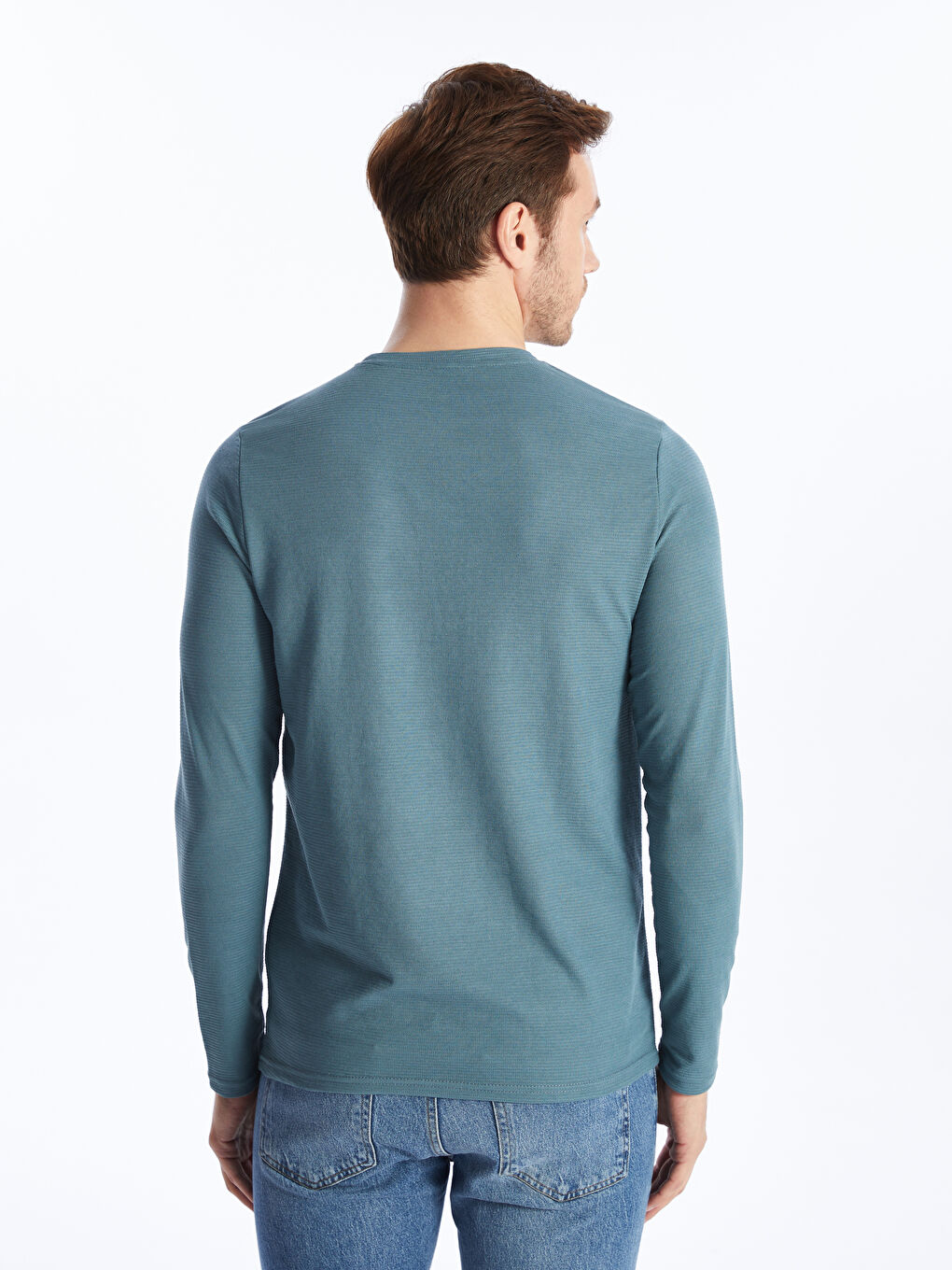 Crew Neck Long Sleeve Men's T-Shirt -S40785Z8-VG7
