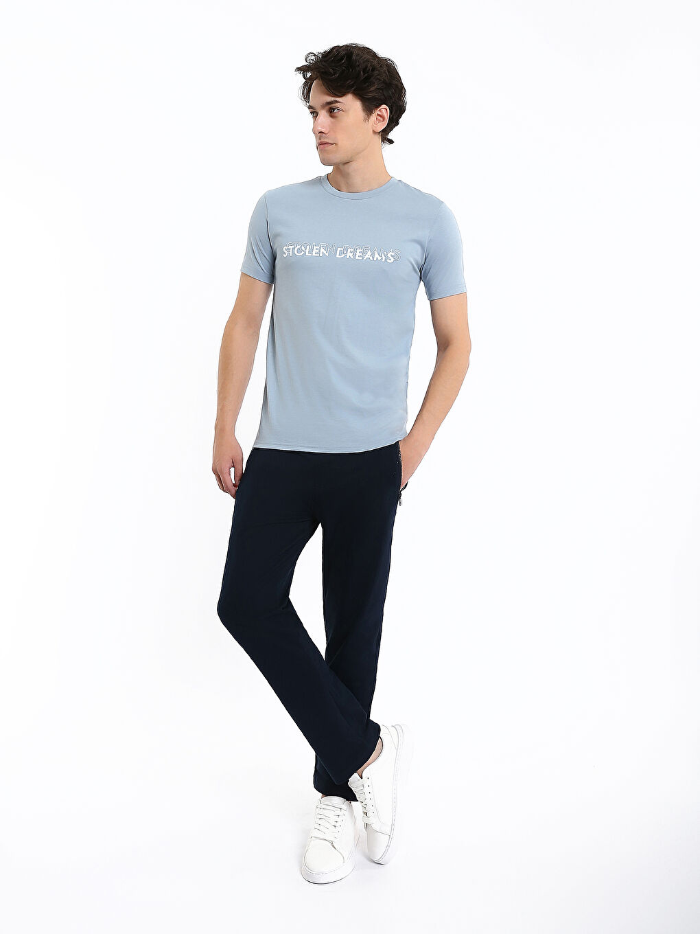 Lacivert Rahat Kalıp Erkek Eşofman Altı-1