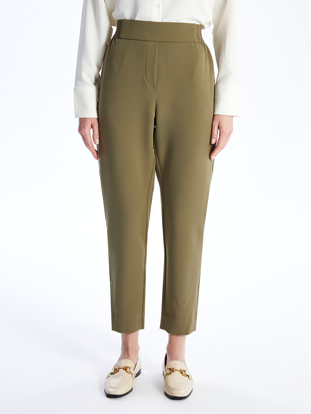 LCWAIKIKI Classic Elasticated Waist Regular Fit Women's Trousers -S40797Z8-H2T