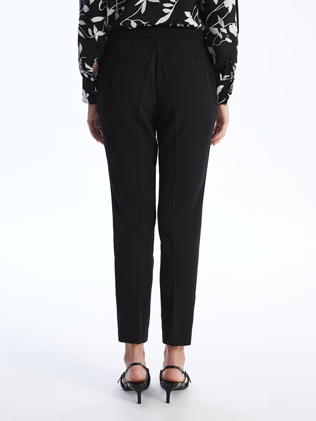 Pantalon Coupe Carotte Uni pour Femmes-8