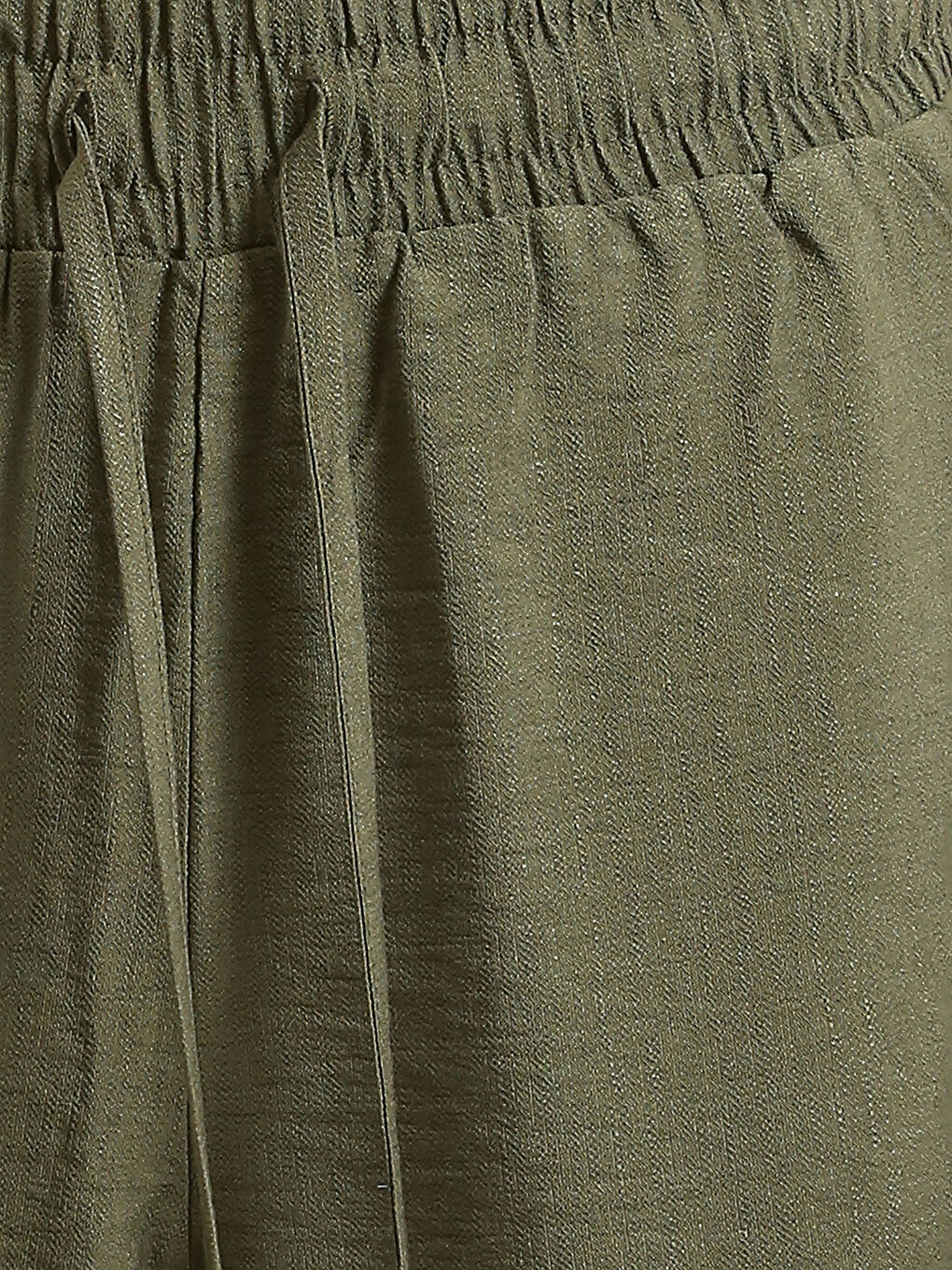 Elastic Waist Carrot Fit Women's Trousers-4