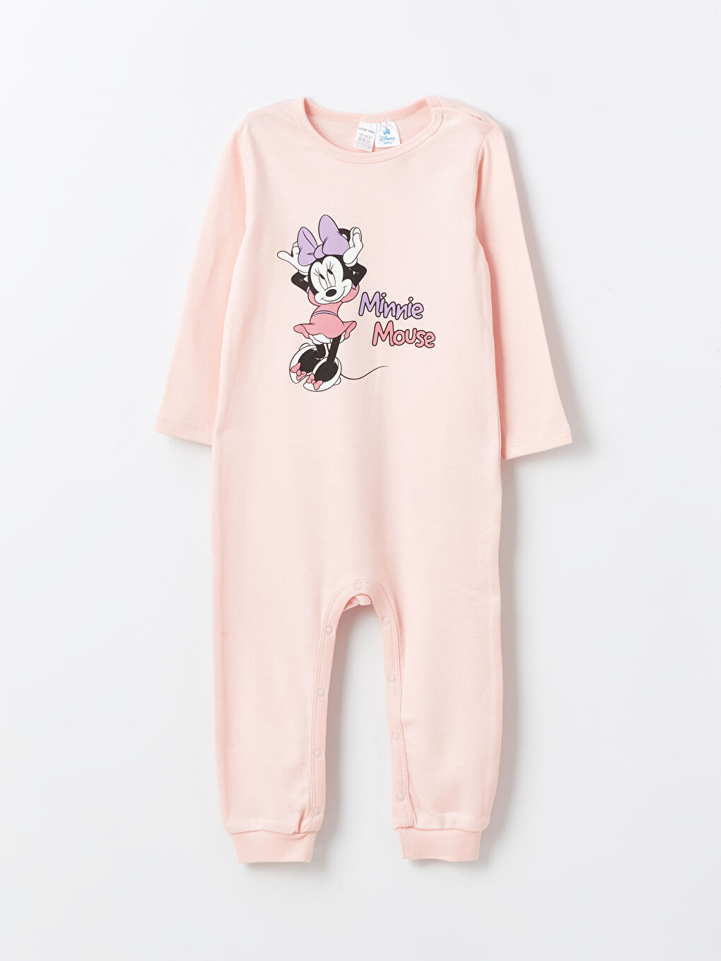 Crew Neck Long Sleeve Minnie Mouse Printed Baby Girl Jumpsuit 2-Pack -S40808Z1-FZE